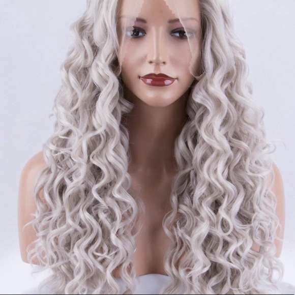 MAY 22” SILVER GREY CURLY LACE-FRONT WIG *NWT main image 6
